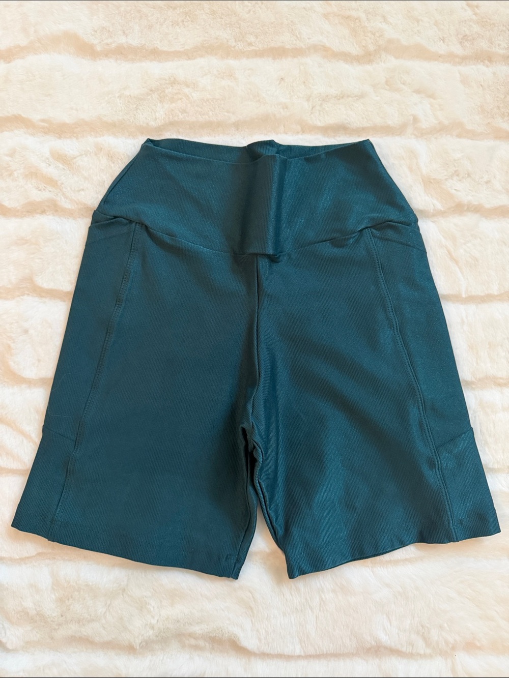High-Waist Teal Women’s Bike Shorts — Sculpting Comfort